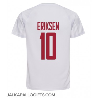 Tanska Christian Eriksen #10 Vieraspaita MM-kisat 2022 Lyhythihainen